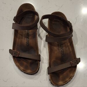 Birkenstock Daloa Ankle Strap Sandals Brown Birko-Flor Size 36